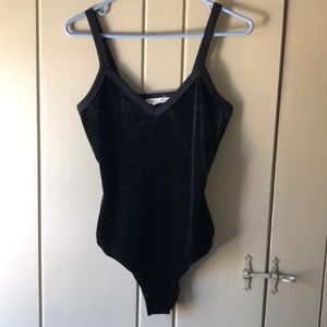 Black velvet bodysuit